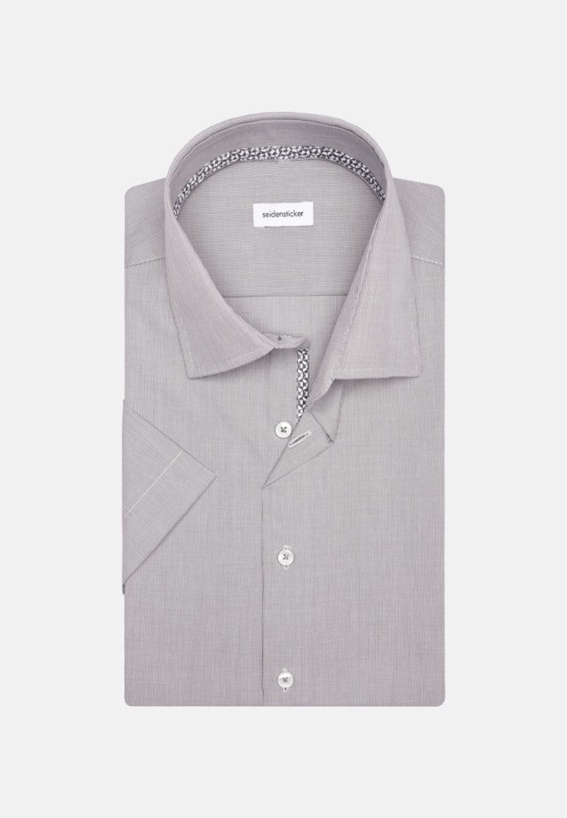 Non-iron Poplin Short sleeve Business Shirt in Slim with Kent-Collar in Grey |  Seidensticker Onlineshop