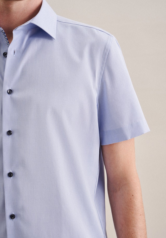 Non-iron Popeline korte arm Business overhemd in Slim with Kentkraag in Lichtblauw |  Seidensticker Onlineshop