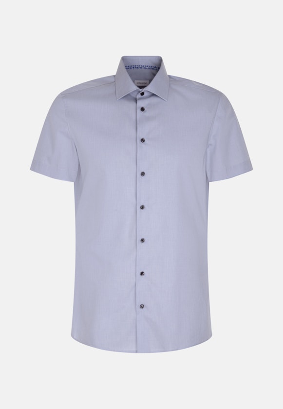 Non-iron Poplin Short sleeve Business Shirt in Slim with Kent-Collar in Light Blue |  Seidensticker Onlineshop