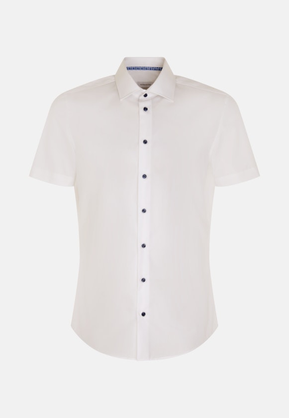 Bügelfreies Popeline Kurzarm Business Hemd in Slim mit Kentkragen in Weiß |  Seidensticker Onlineshop