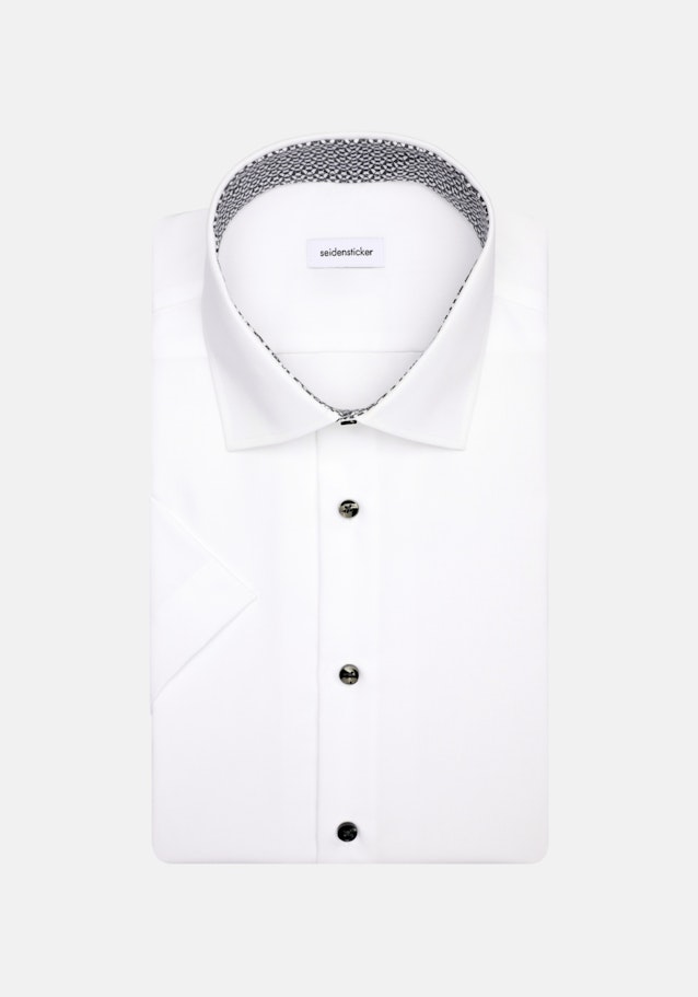 Non-iron Popeline korte arm Business overhemd in Slim with Kentkraag in Wit |  Seidensticker Onlineshop