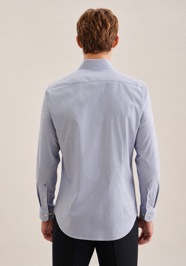 Easy-iron Pepita Business Shirt in Slim with Kent-Collar in Light Blue | Seidensticker Onlineshop