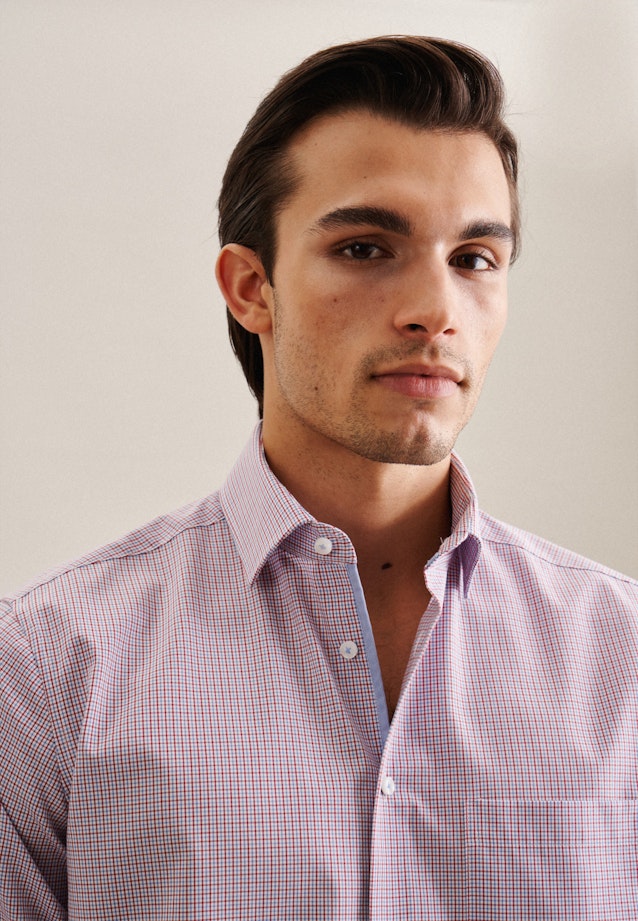 Non-iron Poplin Business Shirt in Comfort with Kent-Collar in Red |  Seidensticker Onlineshop