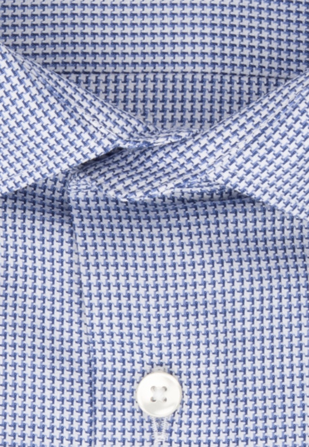 Bügelleichtes Pepita Business Hemd in Shaped mit Kentkragen in Hellblau |  Seidensticker Onlineshop