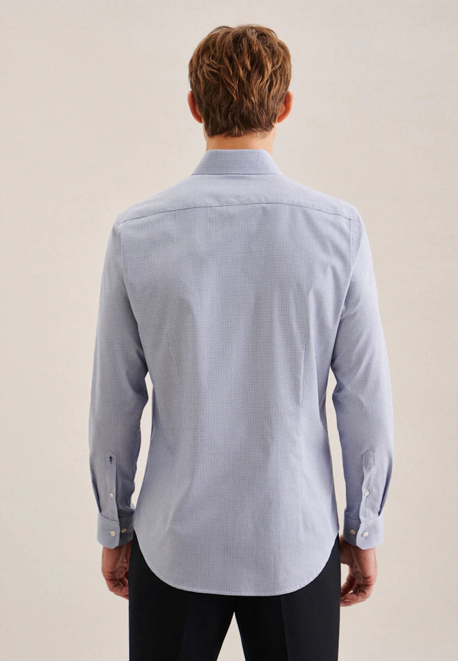 Shaped Business Hemd Pepita in Hellblau | Seidensticker Onlineshop