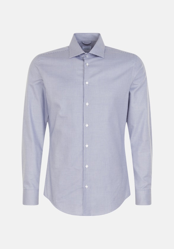 Easy-iron Pepita Business Shirt in Shaped with Kent-Collar in Light Blue |  Seidensticker Onlineshop