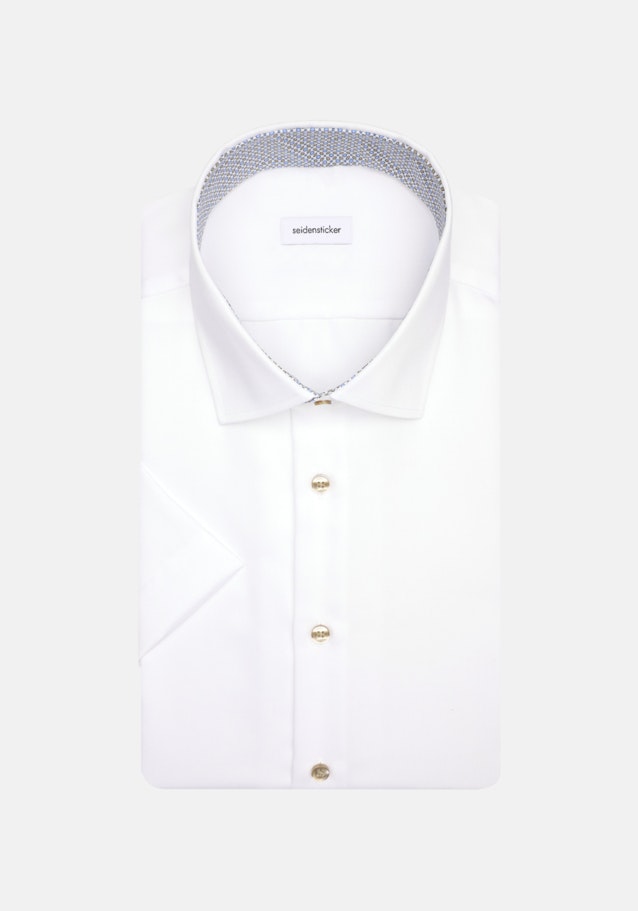 Non-iron Twill korte arm Business overhemd in Shaped with Kentkraag in Wit |  Seidensticker Onlineshop