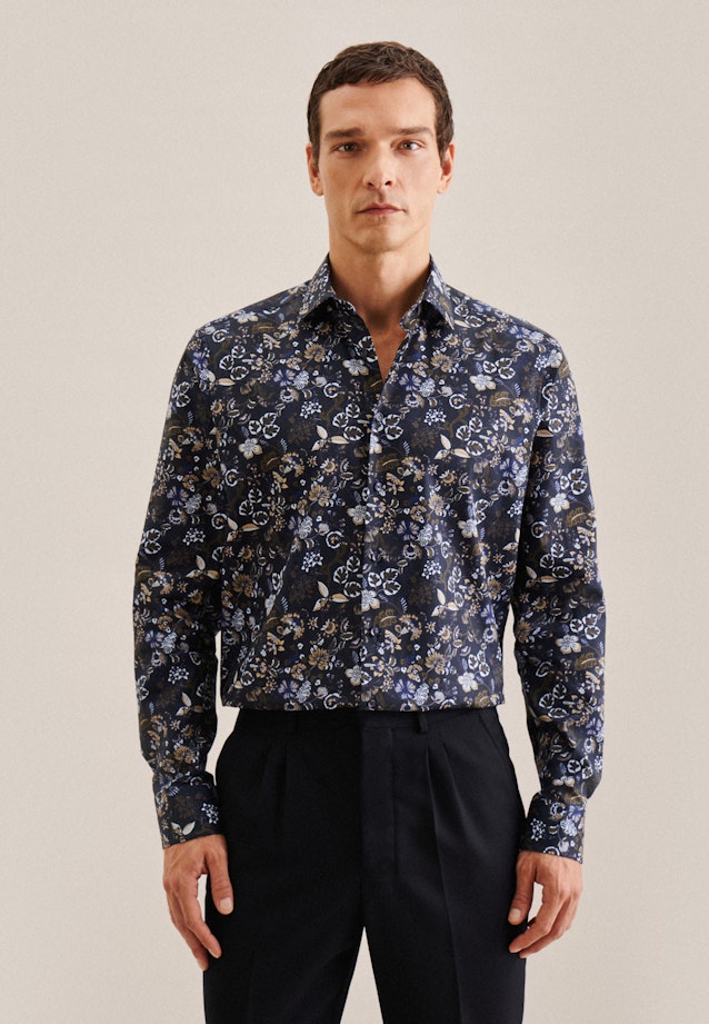 Comfort Chemise d'affaires Imprimé in Bleu Foncé |  Seidensticker Onlineshop