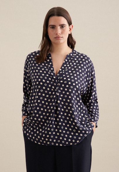 Stand-Up Blouse Dots in Dark Blue |  Seidensticker Onlineshop