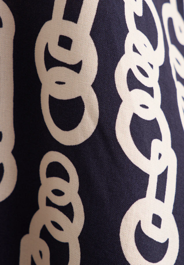 Shirt blouse Warp Print in Dark Blue |  Seidensticker Onlineshop