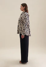 Shirt blouse Warp Print in Dark Blue |  Seidensticker Onlineshop