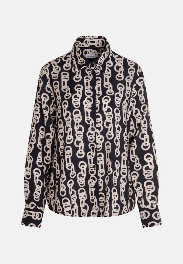 Grande taille Kraag Shirtblouse in Donkerblauw |  Seidensticker Onlineshop