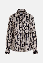 Shirt blouse Warp Print in Dark Blue |  Seidensticker Onlineshop