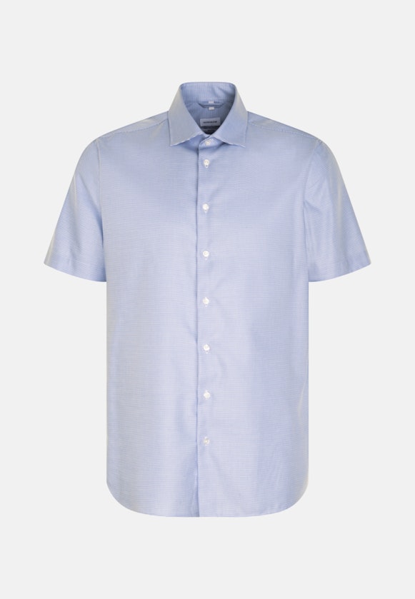 Non-iron Structure Short sleeve Business Shirt in Shaped with Kent-Collar in Light Blue |  Seidensticker Onlineshop