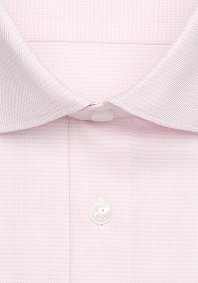 Bügelfreies Struktur Kurzarm Business Hemd in Shaped mit Kentkragen in Rosa/Pink |  Seidensticker Onlineshop