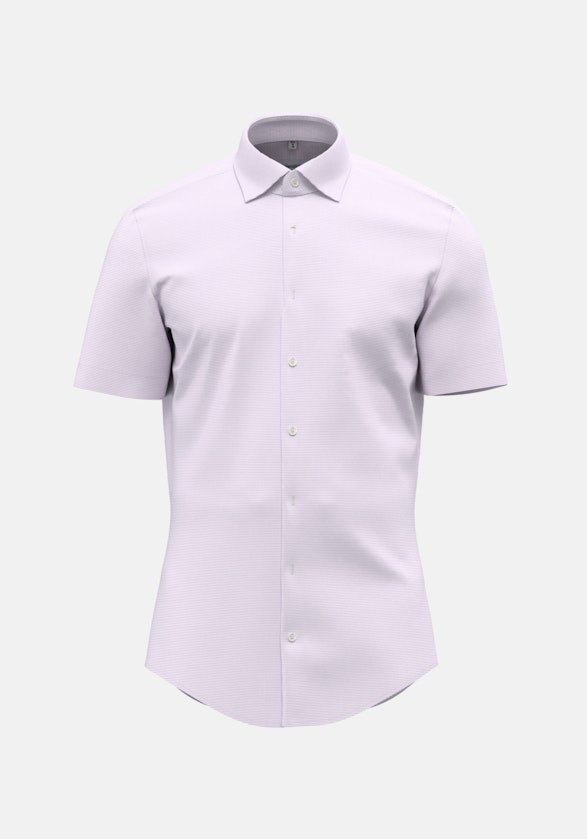 Non-iron Structure Short sleeve Business Shirt in Shaped with Kent-Collar in Purple |  Seidensticker Onlineshop