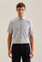 Non-iron Poplin Short sleeve Business Shirt in Regular with Kent-Collar in Medium Blue |  Seidensticker Onlineshop