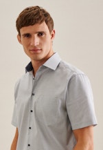 Non-iron Poplin Short sleeve Business Shirt in Regular with Kent-Collar in Medium Blue |  Seidensticker Onlineshop