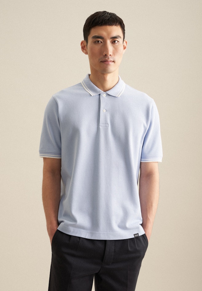 Collar T-Shirt in Light Blue | Seidensticker online shop