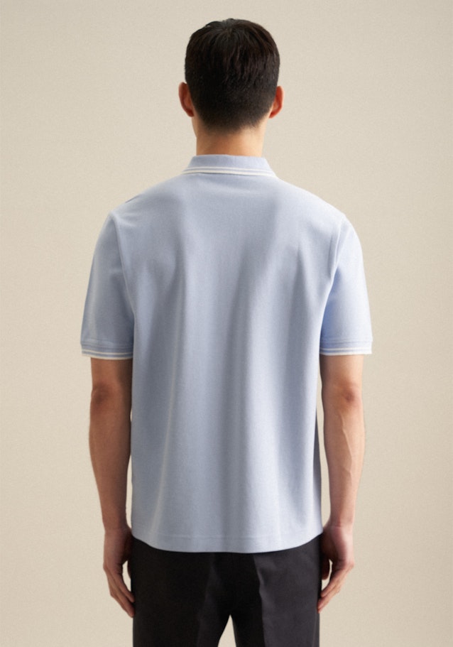 Kragen T-Shirt Regular in Hellblau | Seidensticker Onlineshop