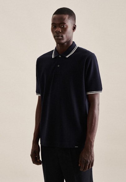 T-Shirt Streifen platziert in Dunkelblau |  Seidensticker Onlineshop