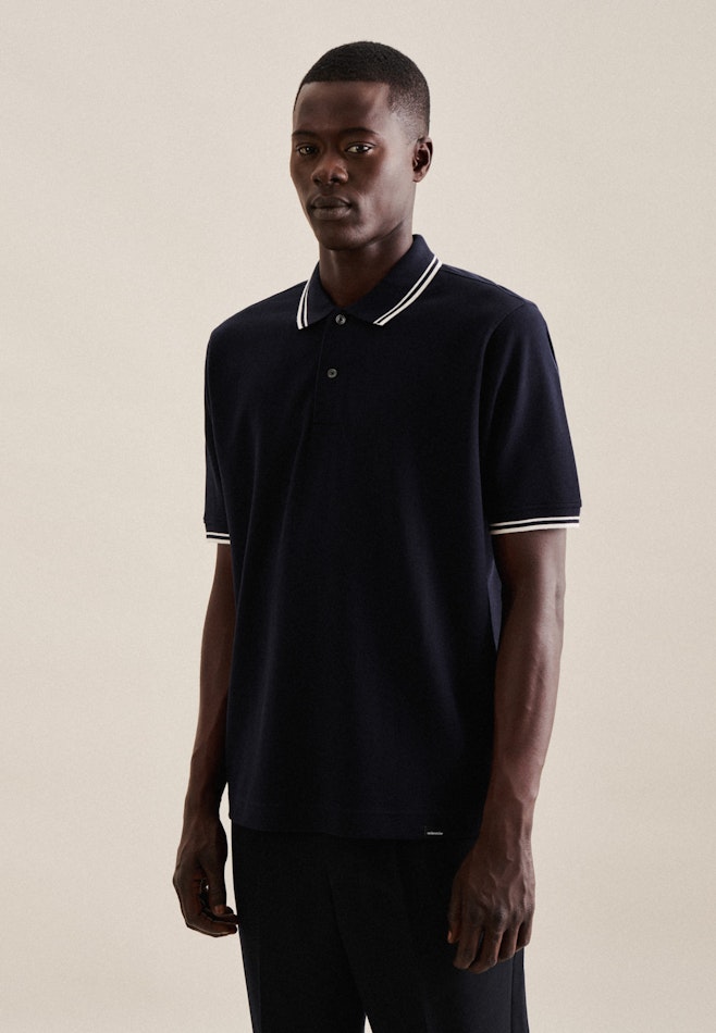 T-Shirt Streifen platziert in Dunkelblau | Seidensticker Onlineshop