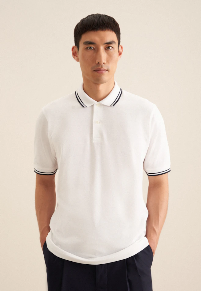 Regular Polo strips placed in White | Seidensticker online shop