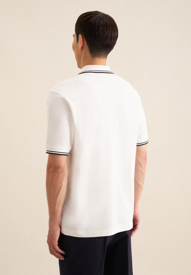 Regular Polo strips placed in White |  Seidensticker Onlineshop