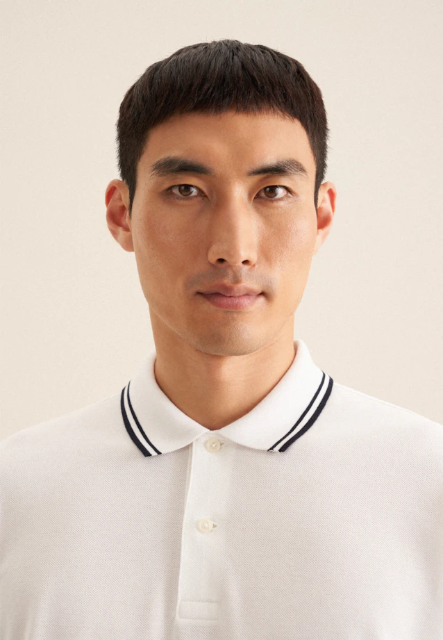 Regular Polo strips placed in White |  Seidensticker Onlineshop