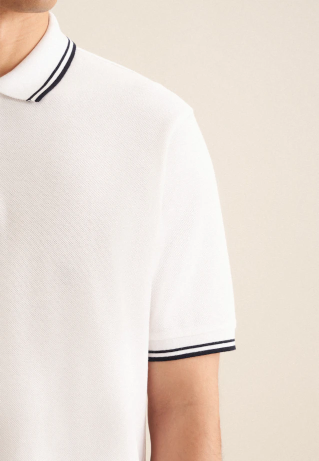 Regular Polo strips placed in White |  Seidensticker Onlineshop