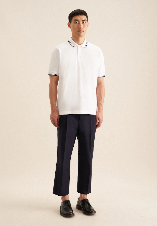 Regular Polo strips placed in White |  Seidensticker Onlineshop
