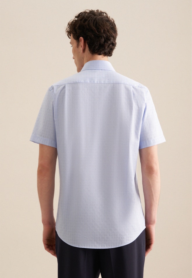 Non-iron Twill korte arm Business overhemd in Regular with Kentkraag in Lichtblauw | Seidensticker Onlineshop