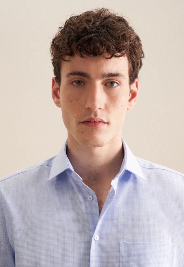 Regular Business Hemd Karo in Hellblau |  Seidensticker Onlineshop