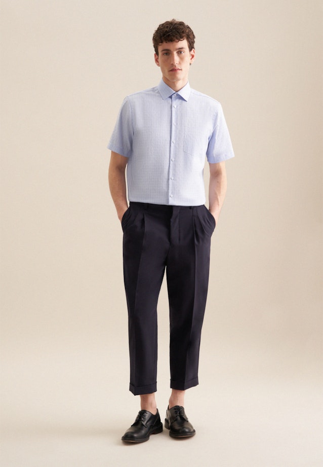 Regular Business Hemd Karo in Hellblau |  Seidensticker Onlineshop