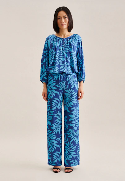 Regular Hose Blätter in Mittelblau |  Seidensticker Onlineshop