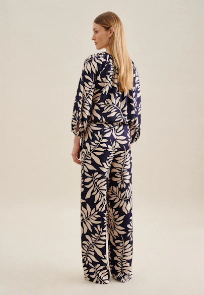 Regular Pantalon feuilles in Bleu Foncé |  Seidensticker Onlineshop