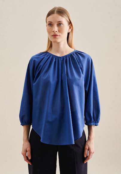 Shirt Blouse Uni in Medium Blue |  Seidensticker Onlineshop