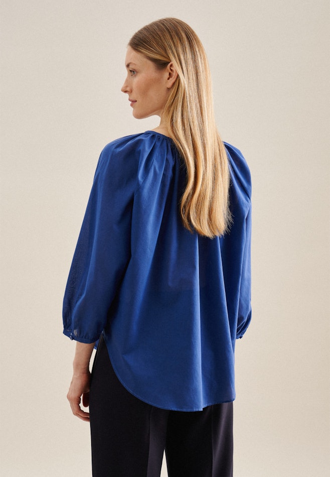 3/4-sleeve Voile Shirt Blouse in Medium Blue | Seidensticker online shop