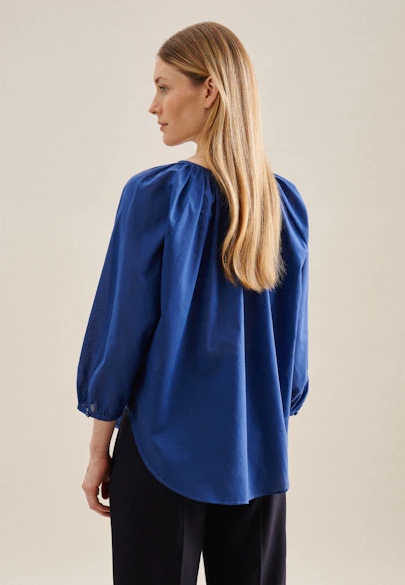 Shirtbluse Uni in Mittelblau |  Seidensticker Onlineshop