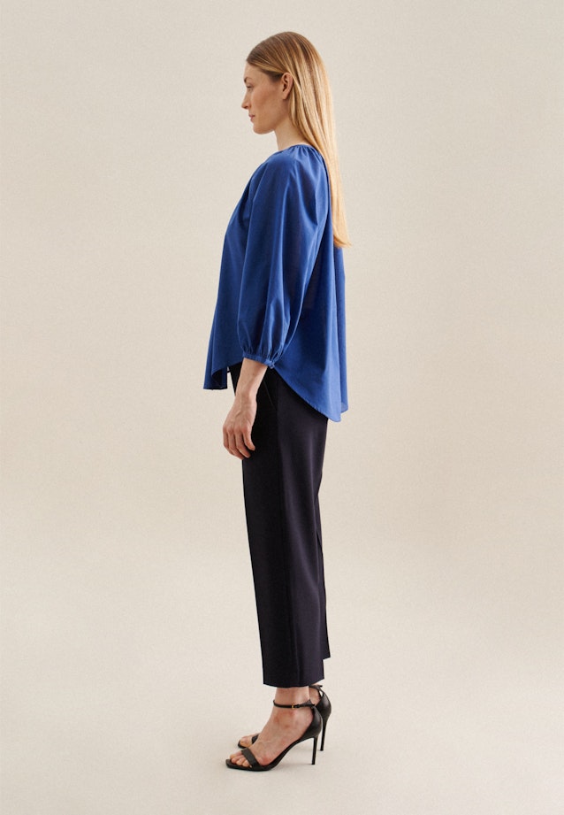 3/4-sleeve Voile Shirt Blouse in Medium Blue |  Seidensticker Onlineshop