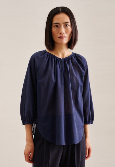 Shirt Blouse Uni in Dark Blue |  Seidensticker Onlineshop