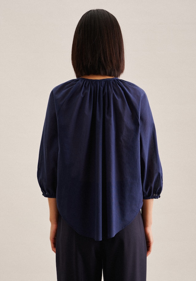 3/4-sleeve Voile Shirt Blouse in Dark Blue | Seidensticker Onlineshop