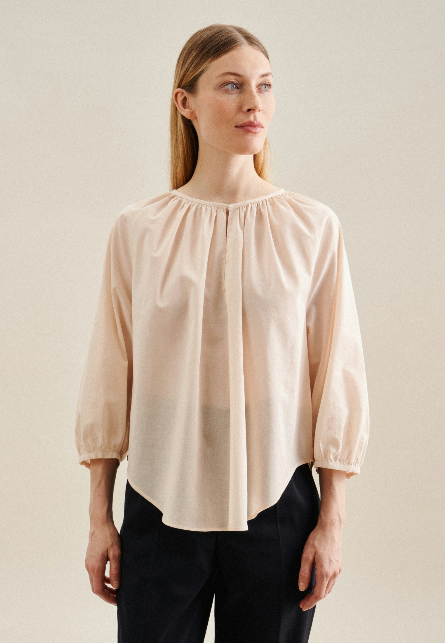 3/4-Arm Voile Shirtbluse