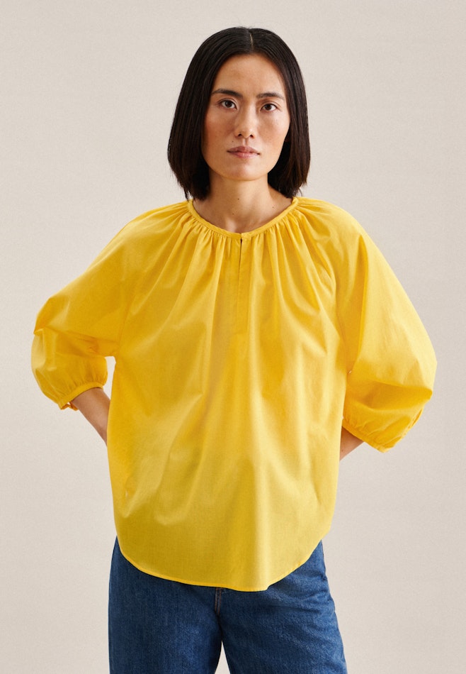 3/4-sleeve Voile Shirt Blouse in Yellow | Seidensticker Onlineshop