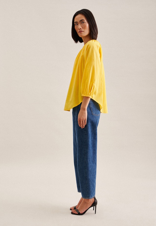 3/4-sleeve Voile Shirt Blouse in Yellow |  Seidensticker Onlineshop