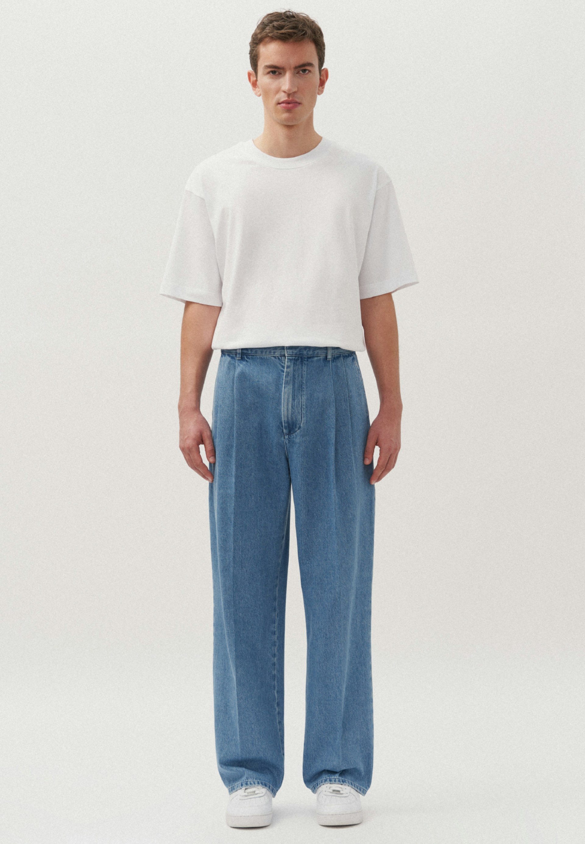Herren Unisex Bundfaltenhose Oversized mittelblau | Seidensticker