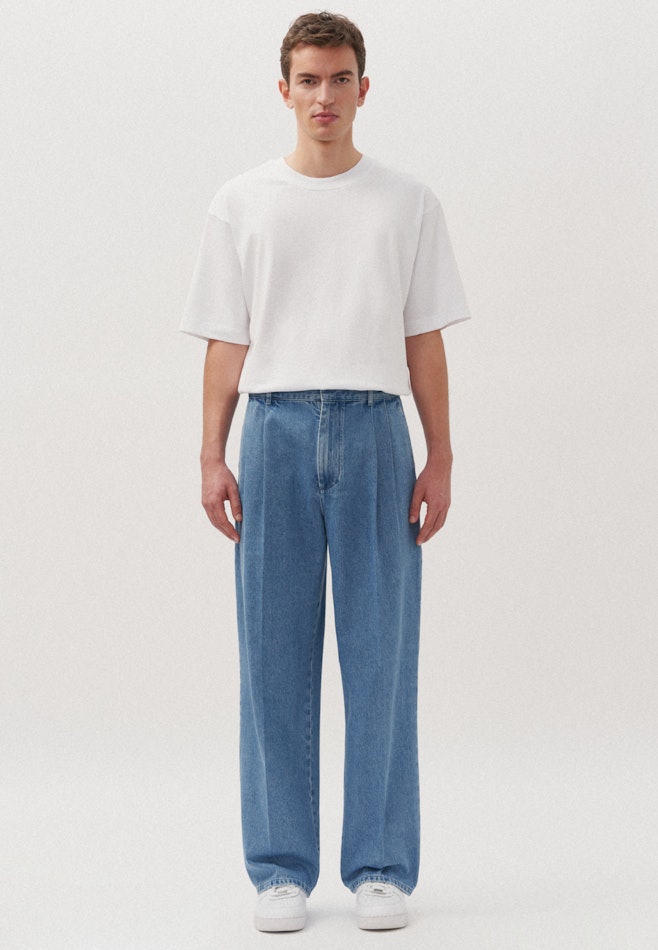 Unisex pleated trousers Oversized in Medium Blue | Seidensticker online shop