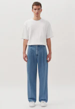 Oversized Unisex Bundfaltenhose Uni in Mittelblau |  Seidensticker Onlineshop