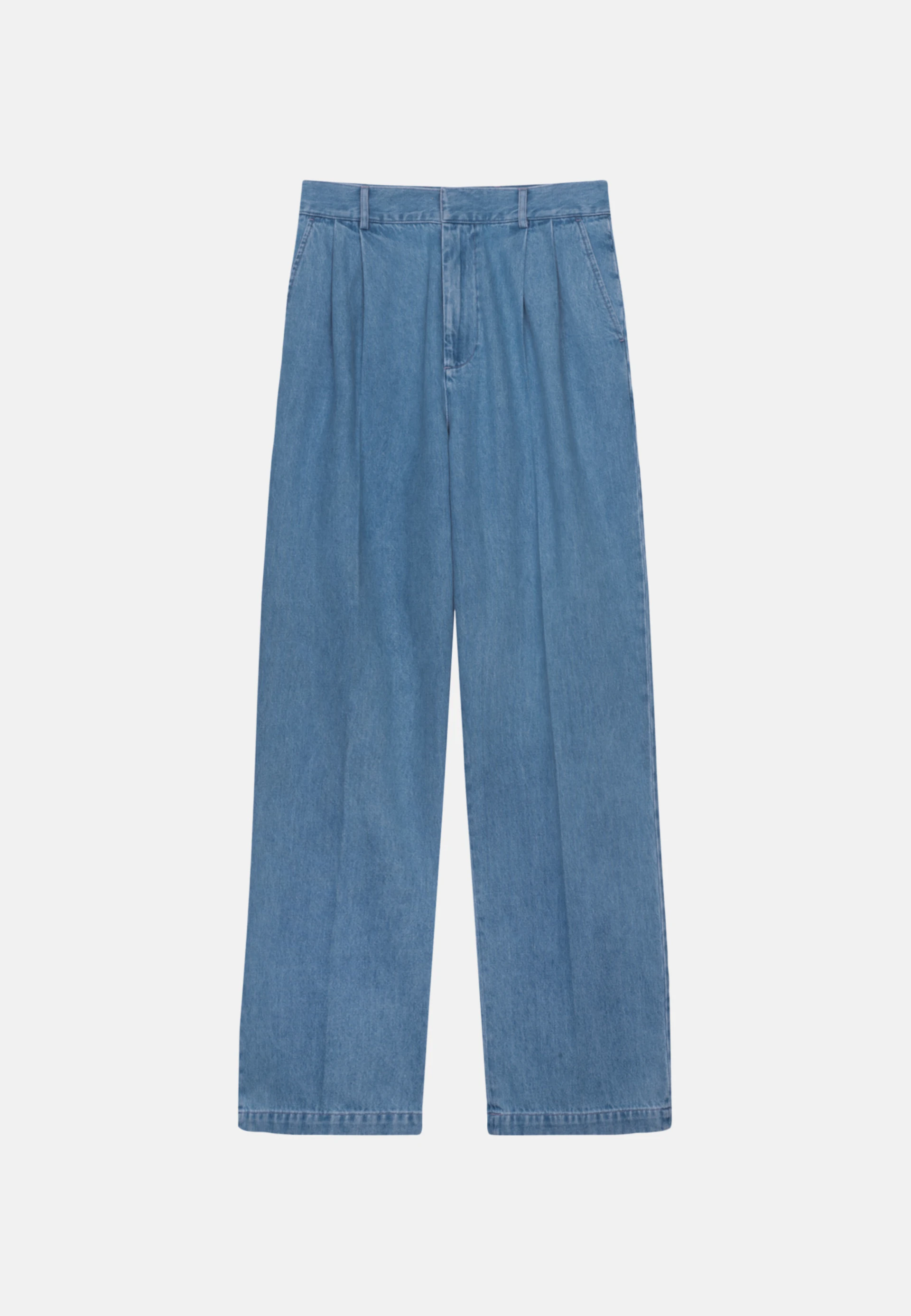 Herren Unisex Bundfaltenhose Oversized mittelblau | Seidensticker
