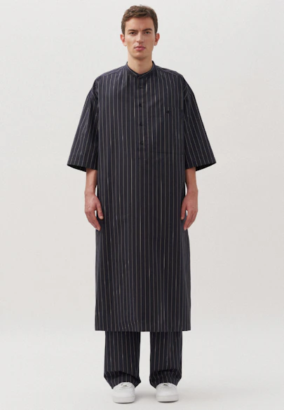Oversized Unisex caftan rayures in Bleu Foncé |  Seidensticker Onlineshop